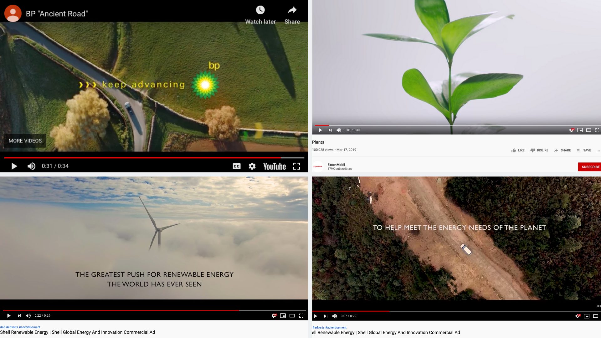 Big Oil green advertising examples