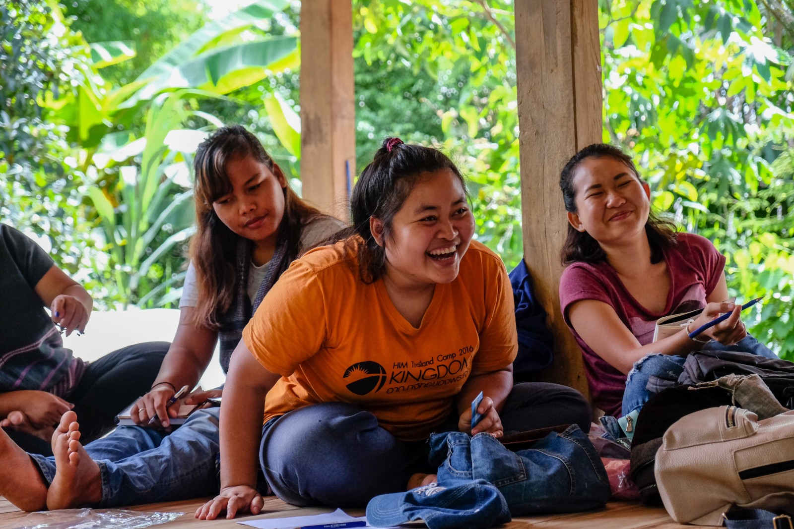 EarthRights School students shared their own advocacy experiences with the activists in Ban Nong Tao. Som, pictured here, also comes from an Karen community and has experienced similar challenges, including advocating for the rights of rural indigenous communities with subsistence lifestyles.