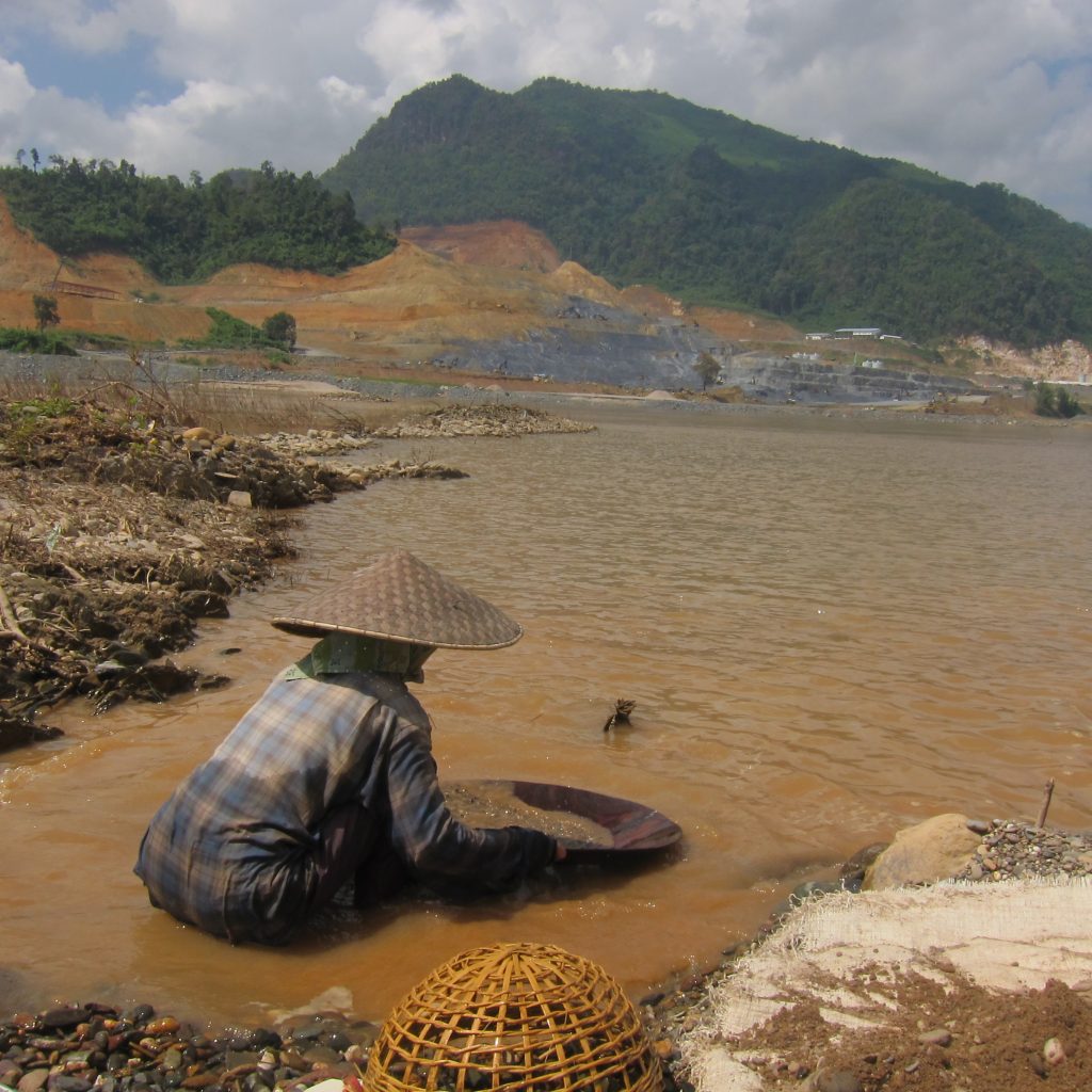 Mining tailings on the Mekong River