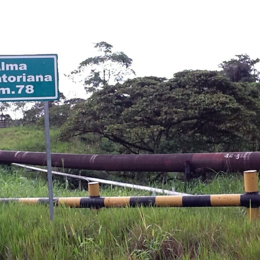 An oil pipeline near Lago Agrio, Ecuador