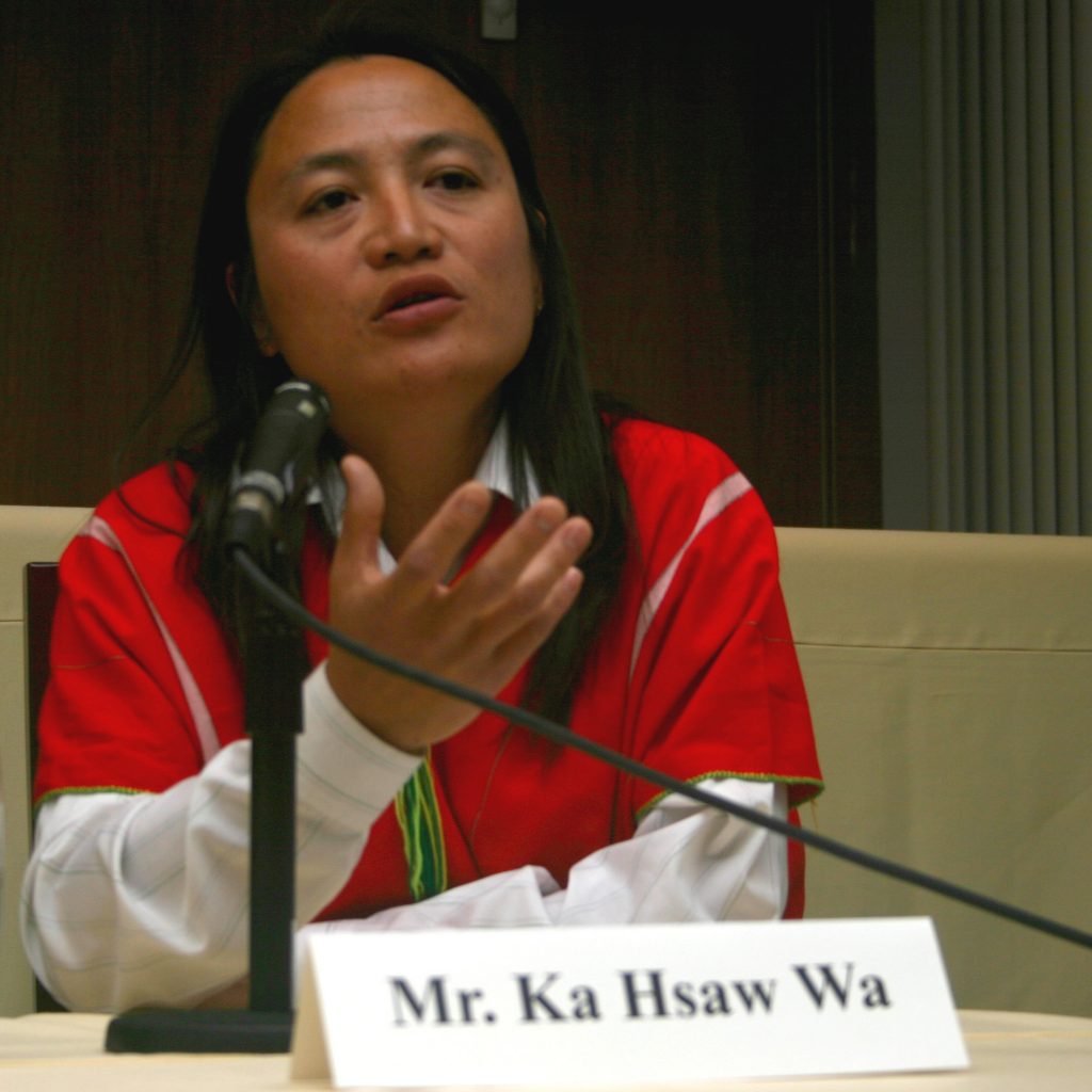 Ka Hsaw Wa speaking at Czech Embassy Panel