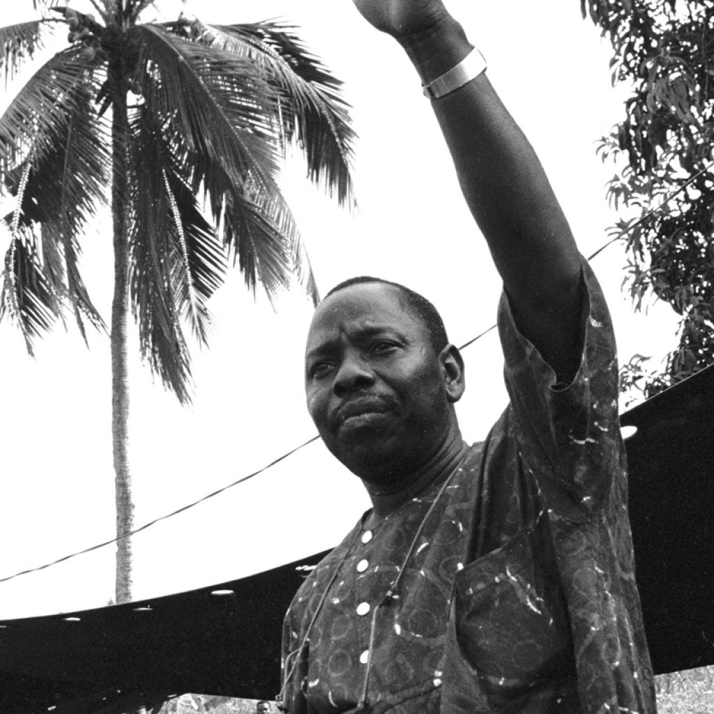 Activist Ken Saro-Wiwa was one of nine Ogoni men killed in 1995 for his peaceful efforts to protect the indigenous Ogoni in Nigeria.