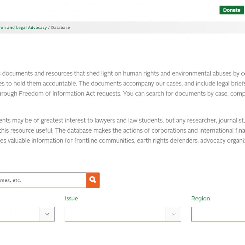 legal database EarthRights International