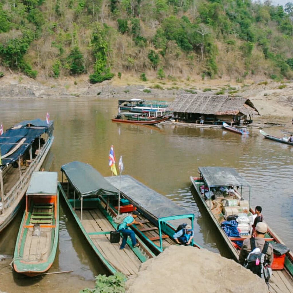 Boats on the Salween River in Thailand