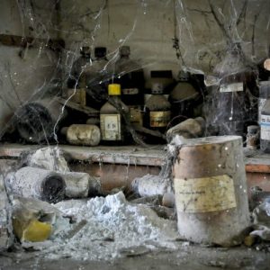 Chemicals inside the abandoned plant in Bhopal
