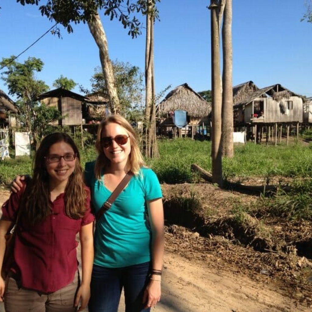 The author, Jessica (left), with fellow intern Amanda, in Peru